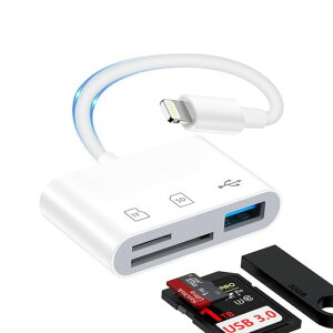 iPhoneSDJ[h[_[3in1USB/SD/TFϊA_v^MFiFLightningOt[J[h[_[USB3.0of[^]ݒsvLightning-SD́[hJ[_[