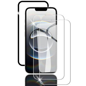 Briacicell【2枚セット】ForiPhone16E/iPhone13/iPhone13pro/iPhone14用のガラスフィルム(2枚)+ガイド枠付き【日本旭硝子素材製】アイフォン16E強化ガラス保護フィルム硬度9H
