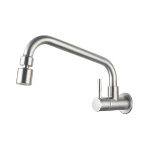 UMANYIキッチン蛇口キッチン用水栓洗面蛇口シングルレバー単水栓横水栓節水首振り360度回転泡沫シャワー切り替え壁付けステンレス製SSDL06