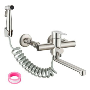 Ponorkaキッチン用混合栓洗面水栓シングルレバー-スプレー付き、壁付き水栓、節水機能、180度自由回転、冷熱切り替え、取り付け幅70mm-230mm対応