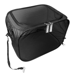 【2023デザイン】カラスよけゴミネット折りたたみボックス烏よけネットボックスファスナータイプ台風対策カラス除けカラス対策カラス除け網ゴミ収納庫ねこ猫ゴミストッカー135L(ブラッ…