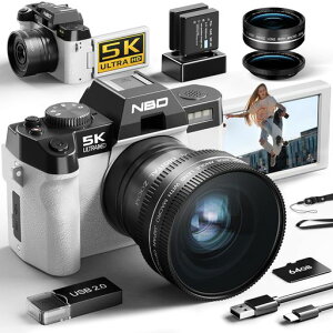 NBD5K6400����f�f�W�^���J�����yWi-Fi�ƃA�v������z16�{�Y�[����჌�t�J����180°�t���b�v�X�N���[��|�I�[�g�t�H�[�J�X�E��Ԃ�␳|�}�N��+�L�p�����Y&�E�F�u�J�����@�\|64GBTF�J�[�h&2�́c