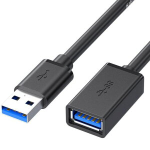USB延長ケーブルUSB3.05Gbps高速データ転送A-A型オス・メスUSB延長線0.5M(黒)