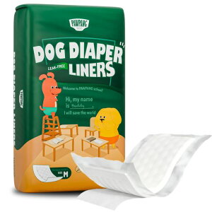 PAWPANG犬用おむつライナー100枚入|男の子のマナーベルトパッド|女の子の生理用ナプキン|ペット用おしっこ吸収シート|老犬介護・マーキング防止(M)