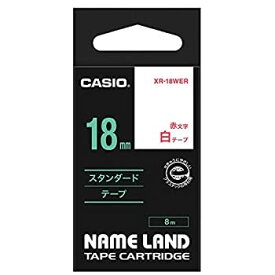 【中古】カシオ ネームランド ラベルライター 純正 テープ 18mm XR-18WER 白地に赤文字