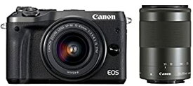 【中古】Canon ミラーレス一眼カメラ EOS M6 ダブルズームキット(ブラック) EF-M15-45mm/EF-M55-200mm 付属 EOSM6BK-WZK