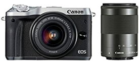 【中古】Canon ミラーレス一眼カメラ EOS M6 ダブルズームキット(シルバー) EF-M15-45mm/EF-M55-200mm 付属 EOSM6SL-WZK