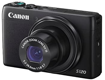 中古 Canon デジタルカメラ PowerShot 定番キャンバス S120 ブラック 広角24mm 最新号掲載アイテム BK F値1.8 光学5倍ズーム PSS120