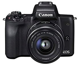 【中古】Canon ミラーレス一眼カメラ EOS Kiss M ブラック レンズキット EF-M15-45 IS STM付属 EOSKISSMBK-1545ISSTMLK