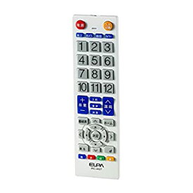 【中古】ELPA エルパ テレビリモコン ホワイト 国内主要メーカーに対応 押しやすいボタンと見やすいボタン IRC-203T(WH)