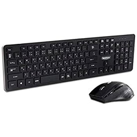 【中古】（非常に良い）3R solution ワイヤレス キーボード 5ボタンマウス セット 2.4GHz 人間工学 日本語108キー 800/1200/1600dpi ブラック