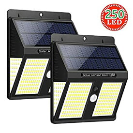【中古】Uniquefire 2x ソーラー充電式LEDライト 250個LED電球　センサー搭載　アウトドアライト