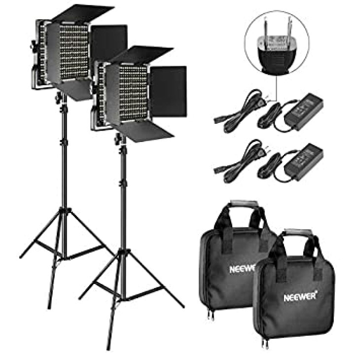 楽天市場】【中古】Neewer 2パック 二色660 LEDビデオライトとスタンド 