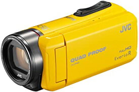 【中古】JVC ビデオカメラ Everio R 防水5m 防塵仕様 耐低温 耐衝撃 内蔵メモリー32GB イエロー GZ-R400-Y
