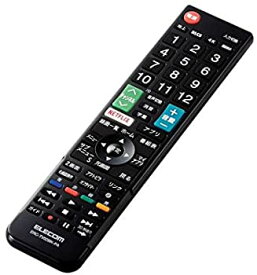 【中古】（非常に良い）エレコム テレビリモコン パナソニック ビエラ対応 設定不要ですぐ使える 見やすい文字サイズ 押しやすいボタン Netflix YouTube対応 ブラック E