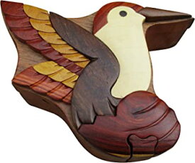 【中古】Hummingbird Handmade Carved Wood Intarsia Puzzle Box [並行輸入品]
