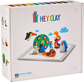 【中古】(Birds) - HEY CLAY Birds - Colourful Kids Modelling Air-Dry Clay, 18 Cans with Fun Interactive App