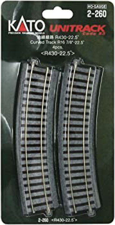 楽天市場】【中古】KATO HOゲージ 曲線線路 R430-22.5° 4本入 2-260 