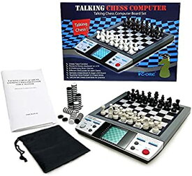 【中古】[iCore] 電子トラベル用 喋る磁気チェスボード 8つのゲームを搭載 持ち運びゲームボード コンピューターチェスセット チェスボードチェッカー ス