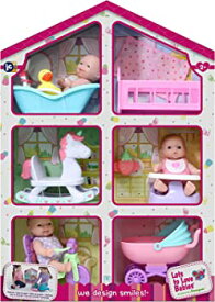 【中古】ジェーシートイズ（JC Toys） Toys Lots to Love Babies - ビニール人形 5インチ 3個と アクセサリー6個と 再利用可能なボックスプレイハウスの