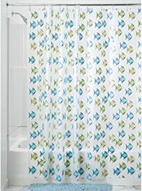【中古】(未使用品)InterDesign Novelty EVA Shower Curtain, 72 x 72-Inch, Fishy, Blue/Green by InterDesign [並行輸入品]