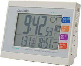 【中古】CASIO(カシオ) 目覚まし時計 電波 デジタル 生活環境 温度 湿度 カレンダー 表示 ホワイト 8.8×11.6×7.1cm DQL-210J-7JF