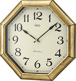 【中古】Felio(フェリオ) 掛け時計 ゴールド 直径30.2cm アナログ ロートレック 八角形 連続秒針 FEW179GD