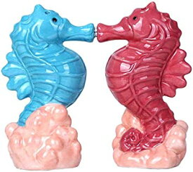 【中古】Seahorses Marine Life Hippocampus Ceramic Magnetic Salt and Pepper Shaker Set