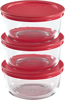 Pyrex 6-Piece 2-Cup Glass Food Storage Set with Lids by World Kitchen
