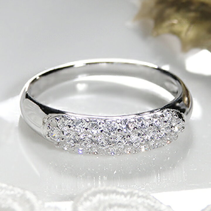 楽天市場】pt900【0.5ct】ダイヤモンド パヴェ リング【送料無料 