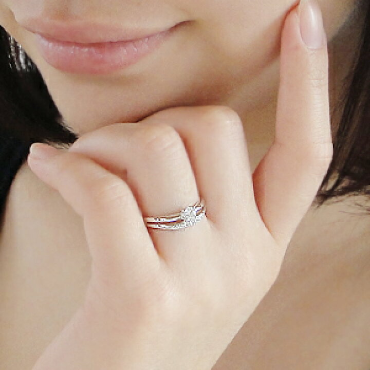 楽天市場】pt900【0.22ct】 重ねづけ風 ダイヤモンド リング【送料無料 