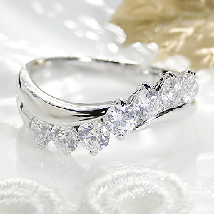 楽天市場】pt900【1.0ct】ダイヤモンド ウェーブ リング【送料無料 