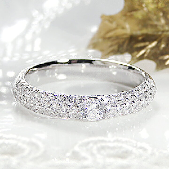 楽天市場】pt900【0.58ct】ダイヤモンド パヴェ リング【送料無料 
