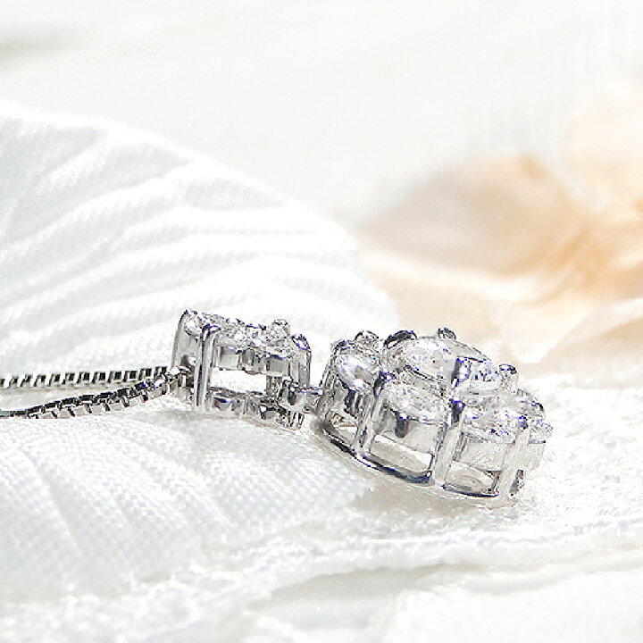 楽天市場】pt900【1.00ct】フラワー ダイヤモンド ネックレス 
