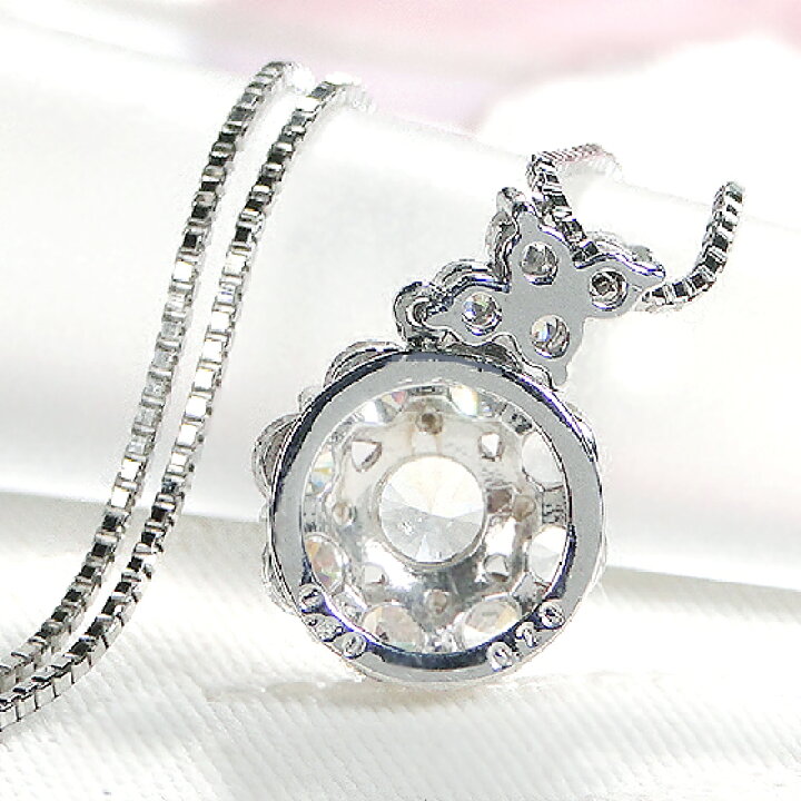 楽天市場】pt900【1.00ct】フラワー ダイヤモンド ネックレス 