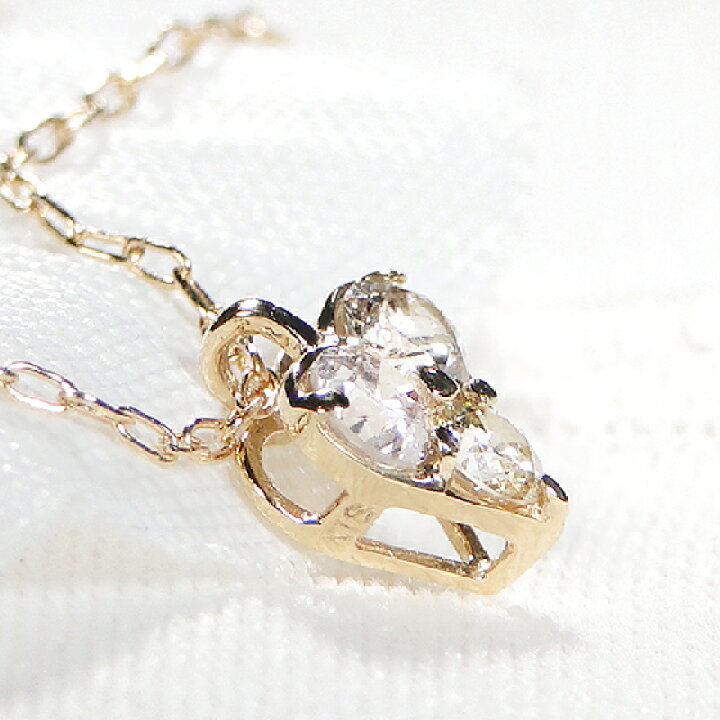 楽天市場】K18YG【0.2ct】ダイヤモンド ペンダントハート モチーフ  