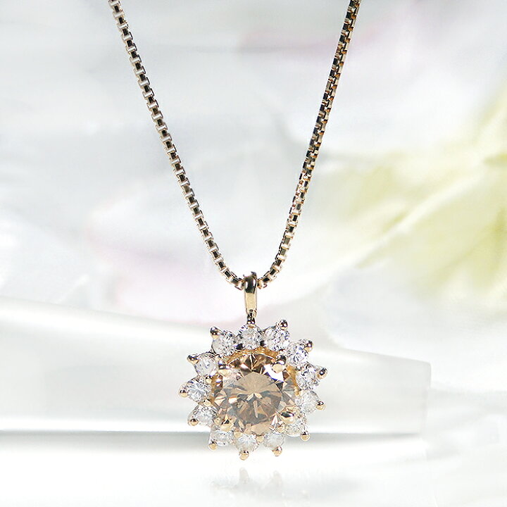 楽天市場】K18YG【1.00ct】ブラウンダイヤモンド ネックレスゴールド  