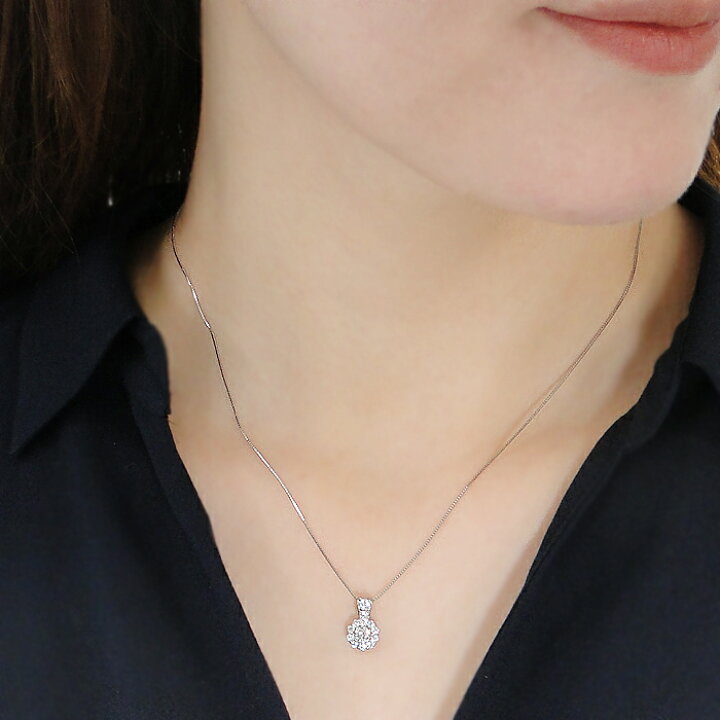 楽天市場】Pt900【0.5ct】フラワー ダイヤモンド ペンダントプラチナ 
