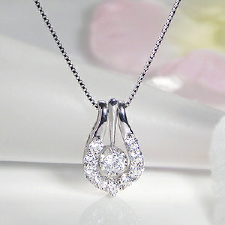 楽天市場】K18WG【0.5ct】ダイヤモンド 馬蹄 ネックレス/ネックレス  