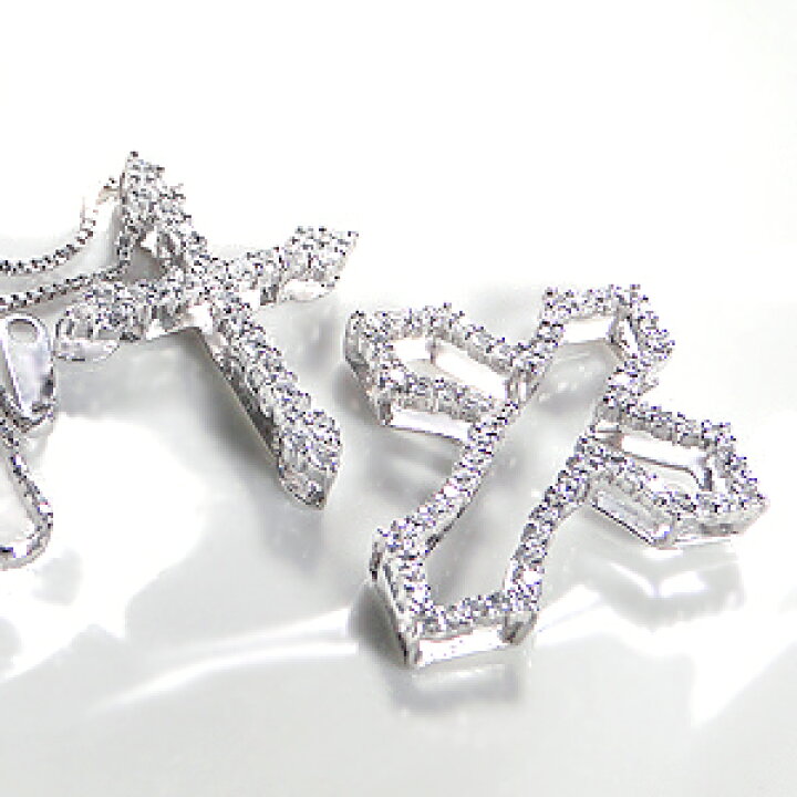 楽天市場】K18WG【1.0ct】ダイヤモンド クロス ネックレスレディース 