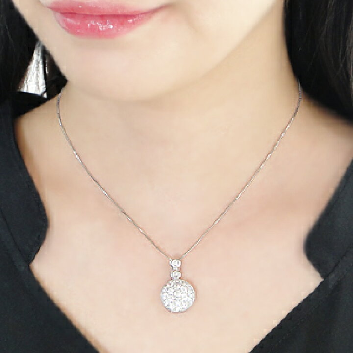 楽天市場】pt900【1.8ct】ラウンド ダイヤモンド パヴェネックレス  