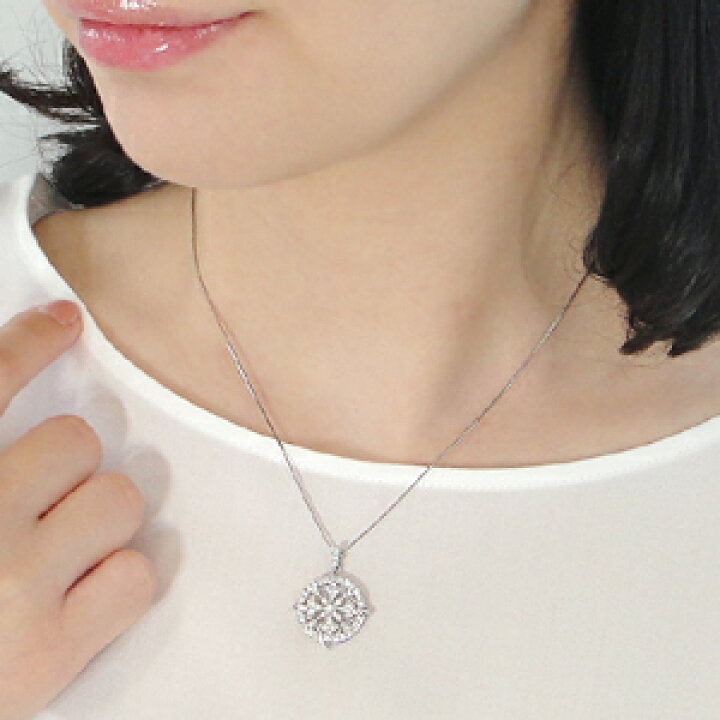 楽天市場】pt900【0.5ct】アンティーク風 ダイヤモンド ネックレス 