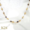 k24 純金 ペタルチェーン ネックレス 43cm【1.7mm】レディース ...