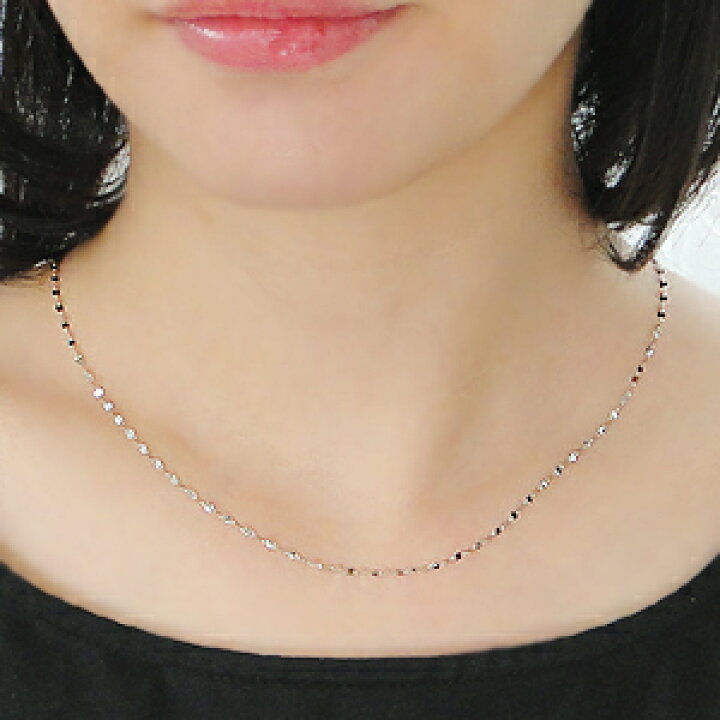 楽天市場】pt999 ペタルチェーン ネックレス 43cm【1.7mm】レディース 
