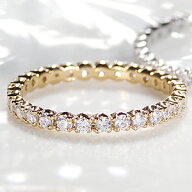 k18WG/YG【0.5ct】ダイヤモンド フルエタニティリング【送料無料...