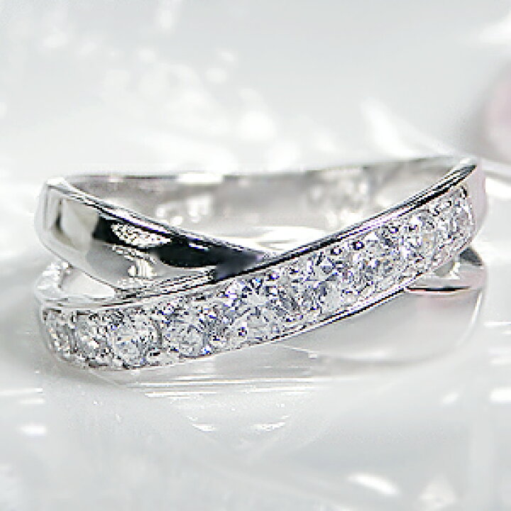 楽天市場】pt900【0.5ct】ダイヤモンド クロス リング 