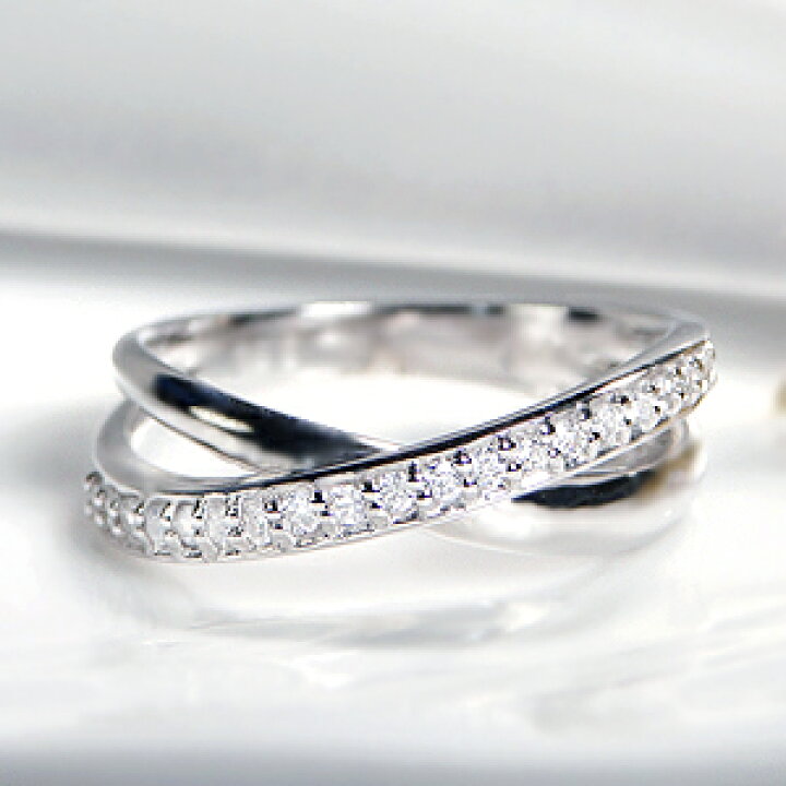 楽天市場】K18WG【0.2ct】ダイヤモンド クロス リング指輪 リング  