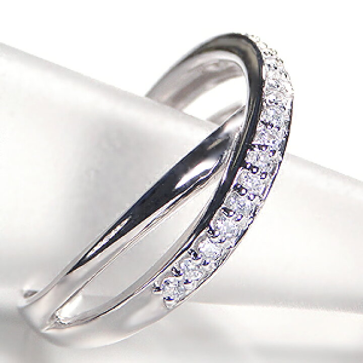 楽天市場】K18WG【0.2ct】ダイヤモンド クロス リング指輪 リング 
