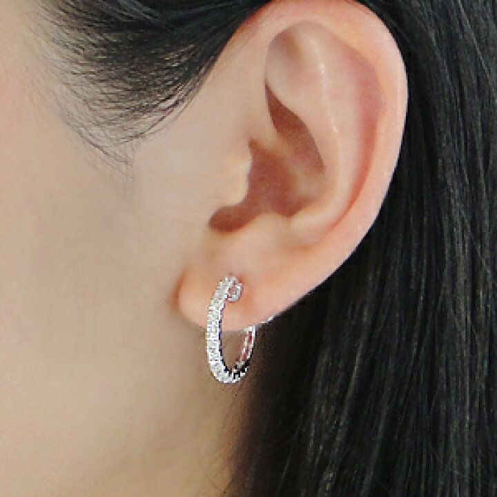 楽天市場】pt900【1.0ct】エタニティ ダイヤモンド イヤリング 