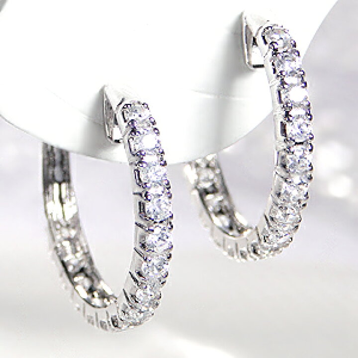楽天市場】pt900【1.0ct】エタニティ ダイヤモンド イヤリング  